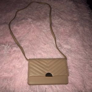 Tan/beige mini bag with strap